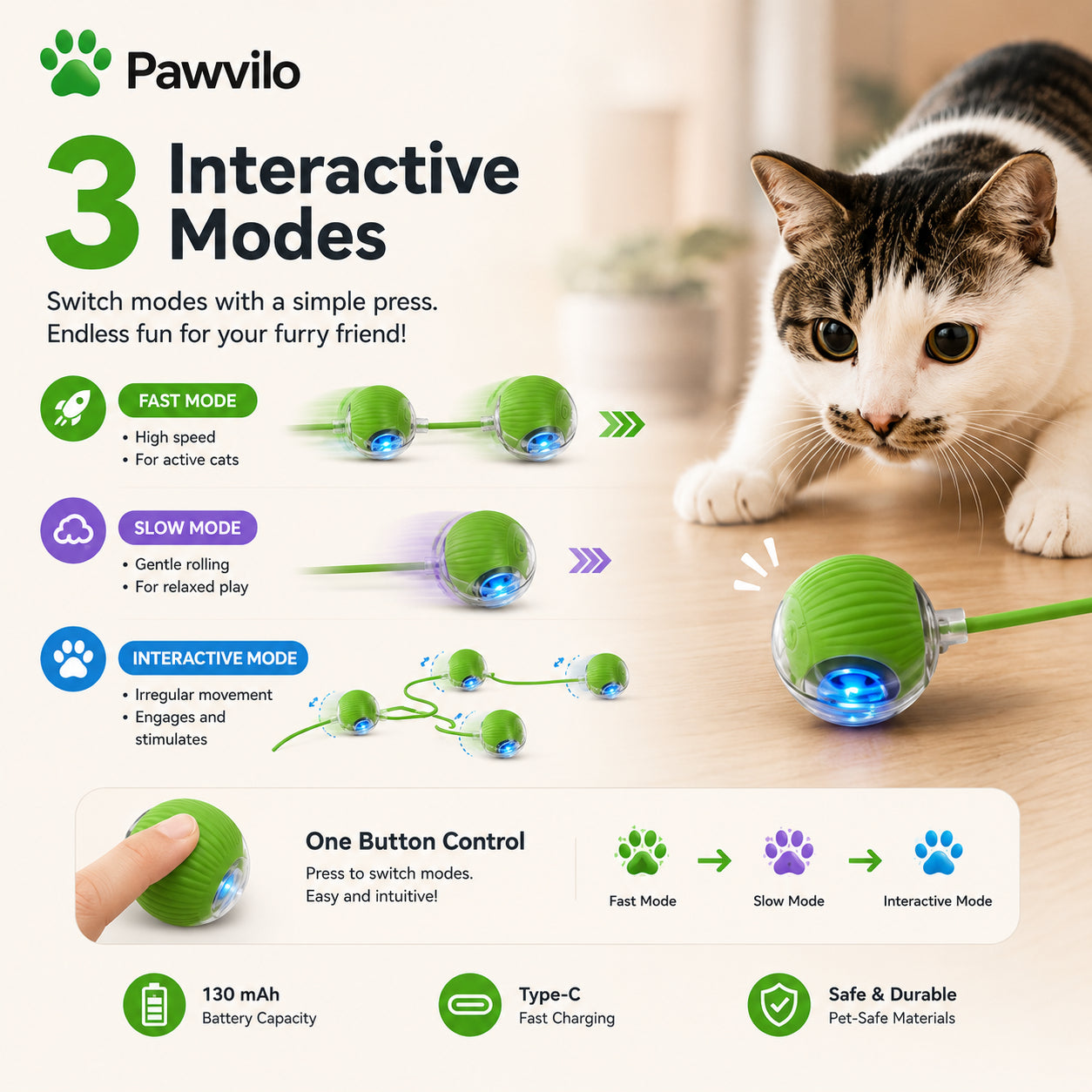 Pawvilo™ Smart Interactive Cat Ball